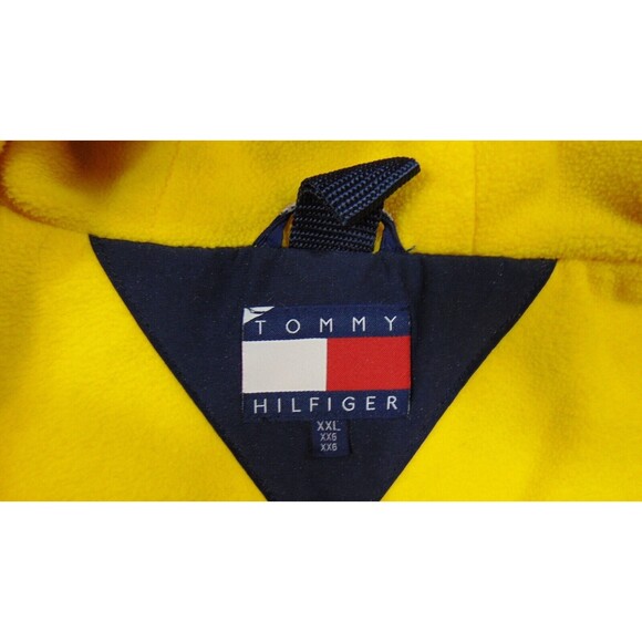 Vintage Tommy Hilfiger Mens Ski Jacket Size XXL Fleece Hooded Flag Logo Blue 2XL - Picture 13 of 16